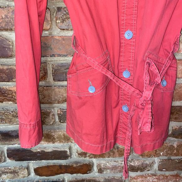 Christopher Blue Taylor Red Tie Front Button Down Lightweight Jacket Size XL - Picture 4 of 7
